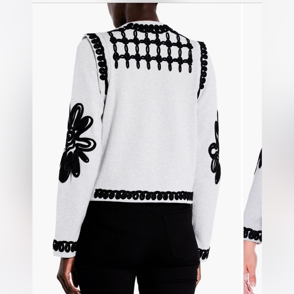 NIC+ZOE Romantic Soutache Knit Jacket in Grey Multi, Size Medium, NWT - Picture 11 of 17